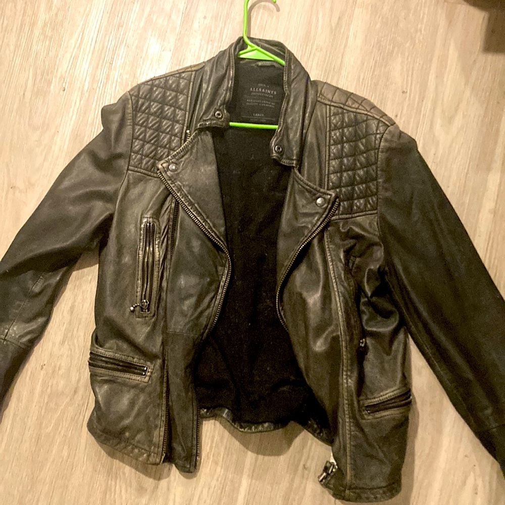 Allsaints leather jacket. Large. Black. Eco friendly.